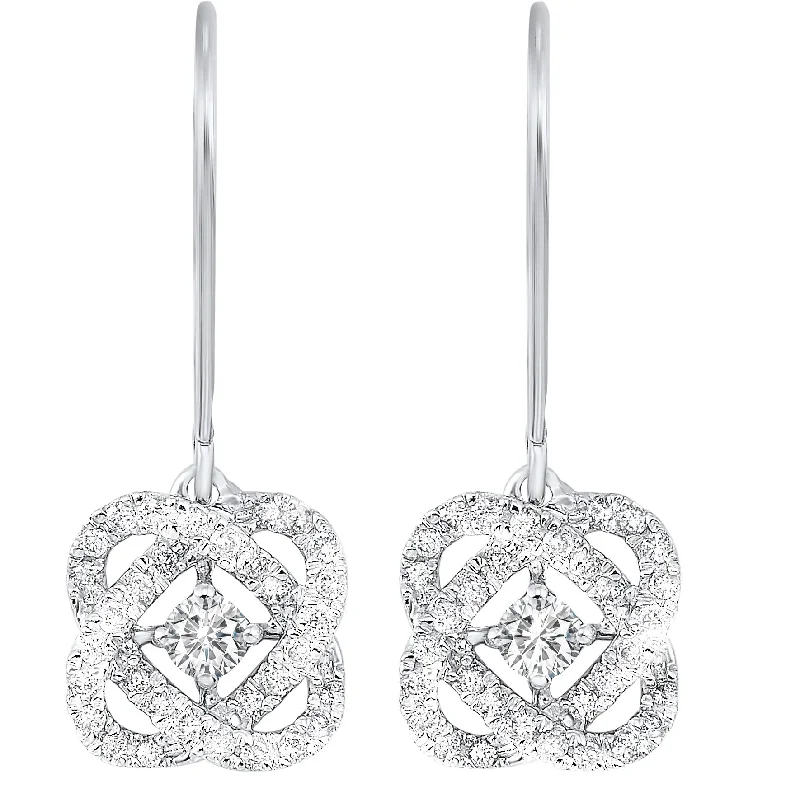 crystal cluster earrings for women -14K Diamond Earrings