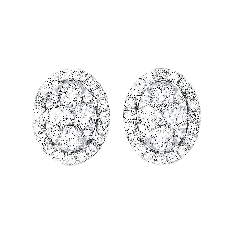 floral design earrings for women -14K Diamond Earrings