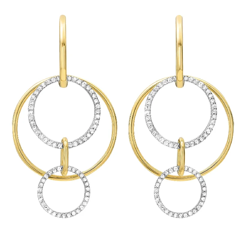 luxury gold earrings for women -14K Diamond Earrings