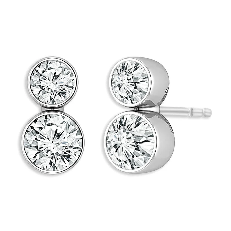 bold geometric earrings for women -14K White Gold 1/2ctw Lab Grown Diamond SkySet Stud Earrings