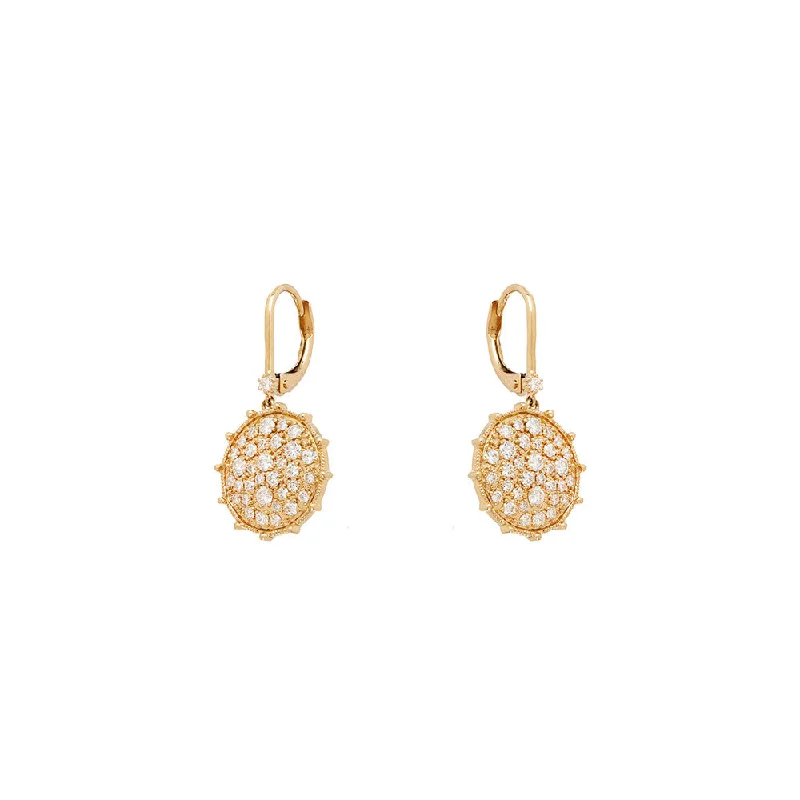 gold drop earrings for women -18 Karat Yellow Gold Confetti earrings with White Diamonds