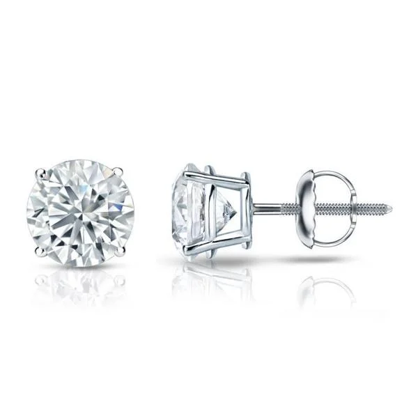 trendy earrings for teens -Auriya 14k Gold GIA Certified 4.50 ct. TDW Round Diamond Stud Earrings