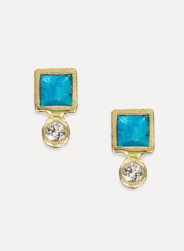 chic gold earrings for everyday wear -Baker Studs