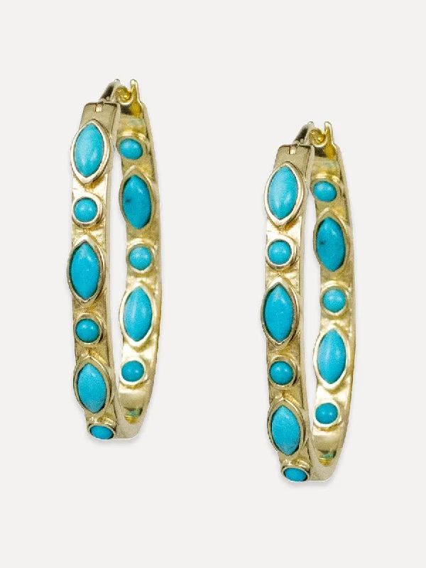 gold huggie earrings for women -Casablanca Hoops