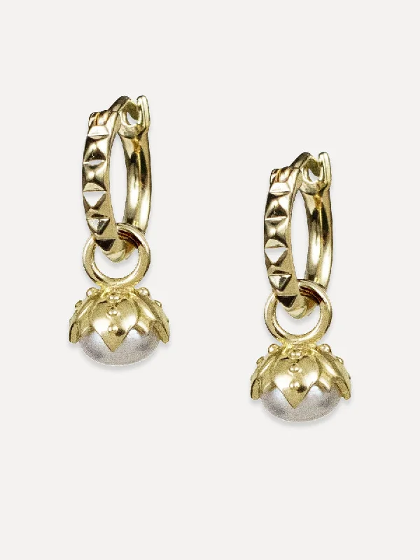 classic gold stud earrings -Cherub Huggies & Charms