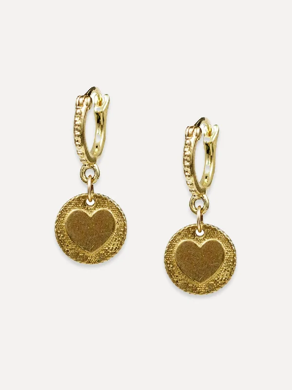 mismatched earrings for trendy style -Cole Heart Hoops "unconditional love"