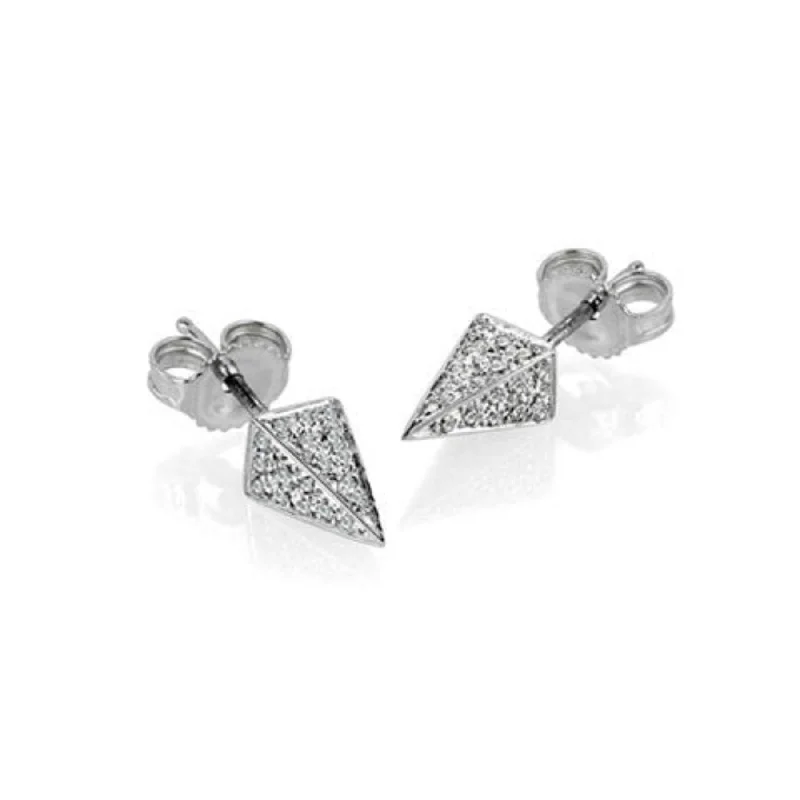 delicate flower earrings for women -Diamond Spike Studs