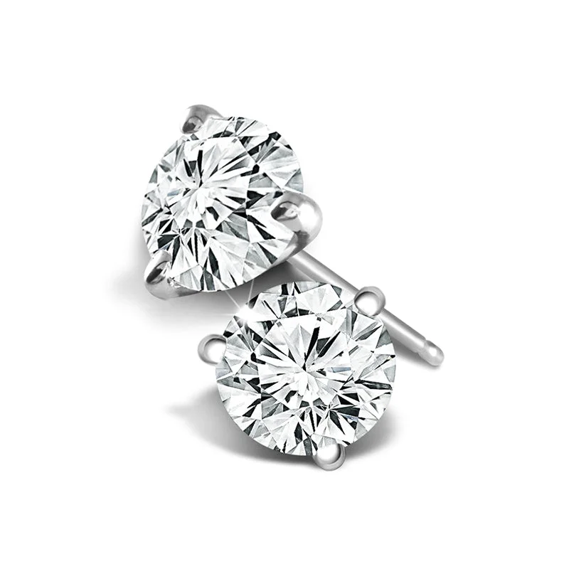 bold statement earrings for women -14K White Gold Natural 1/4ctw Diamond Studs