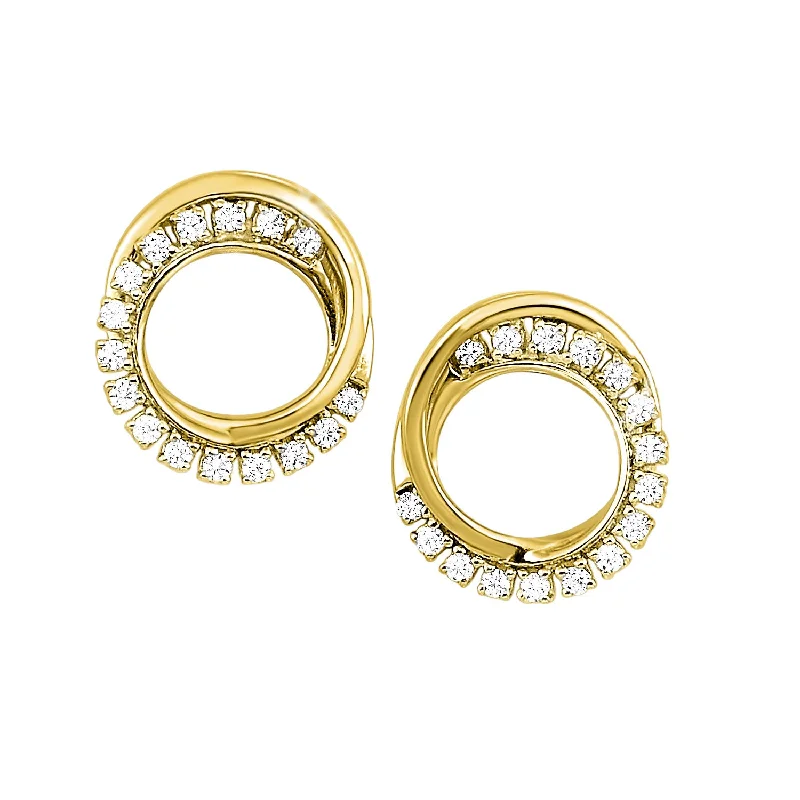 dainty stud earrings for everyday wear -Gold Diamond Earrings