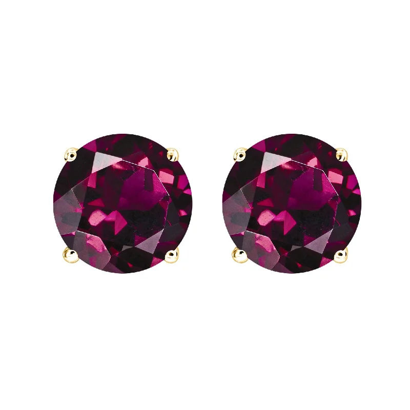 luxury diamond earrings for special occasions -Gold Over Sterling Silver with Natural Rhodolite Garnet Stud Earring