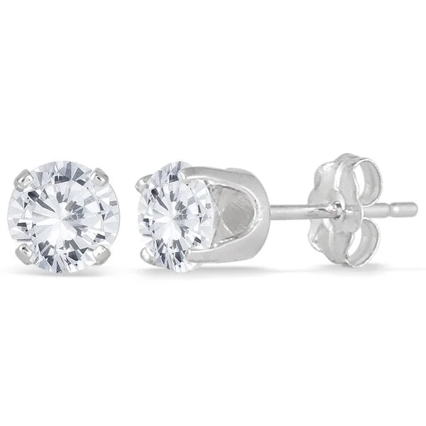 bold statement earrings for women -Marquee Sterling Silver 1/2ct TDW Diamond Solitaire Stud Earrings (I-J, I2-I3)