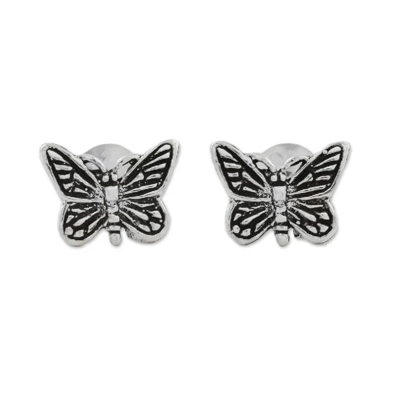 sterling silver hoop earrings -NOVICA Prophetic Wings, Sterling silver stud earrings - 0.3*0.4