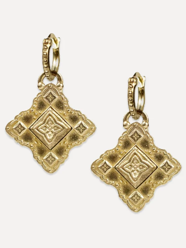 classic gold drop earrings -Samadhi Earrings "cosmic consciousness"