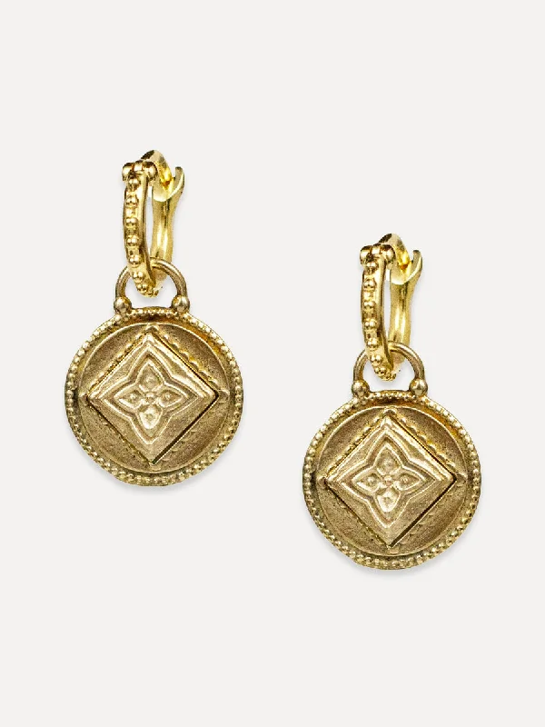 chic gold earrings for everyday wear -Siddha Earrings "raise your frequency"