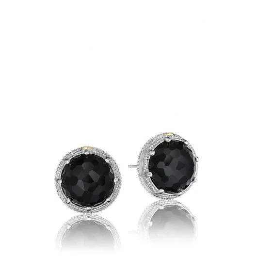 gemstone stud earrings for women -Tacori Bezel Onyx Stud Earrings