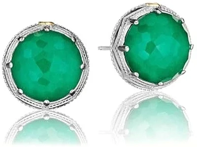 butterfly drop earrings for girls -Tacori Green Onyx Stud Earrings