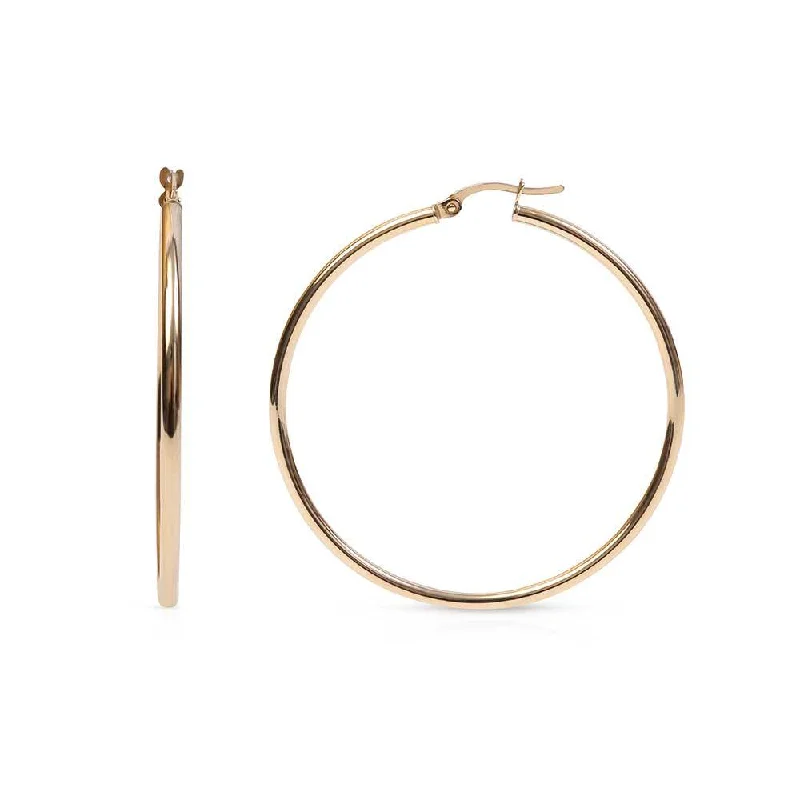 modern statement earrings for women -THIN 14K GOLD TUBE HOOPS