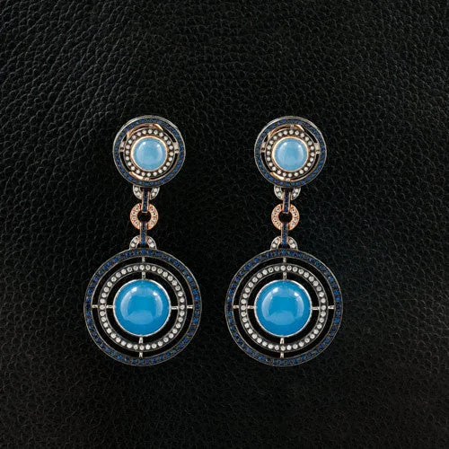 dainty stud earrings for everyday wear -Blue Jade Dangle Earrings