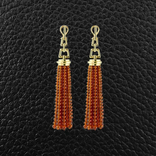 crescent moon earrings for women -Citrine Tassel Earrings