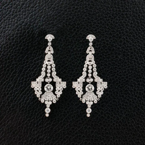 birthstone stud earrings for women -Diamond Chandelier Earrings