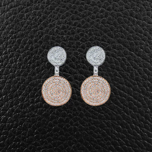 handmade earrings for women -Diamond Circle Earrings