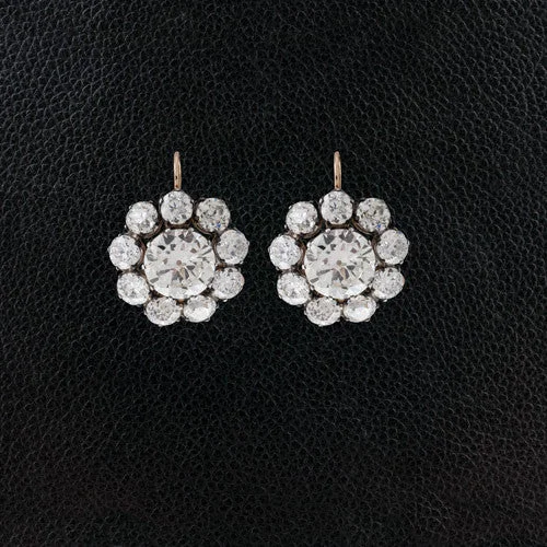 boho style earrings for women -Diamond Cluster Earrings