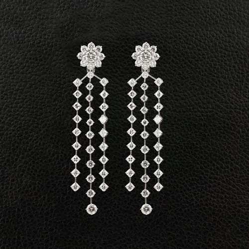 gemstone stud earrings for women -Diamond Dangle Earrings