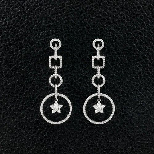 geometric earrings for women -Diamond Dangle Earrings