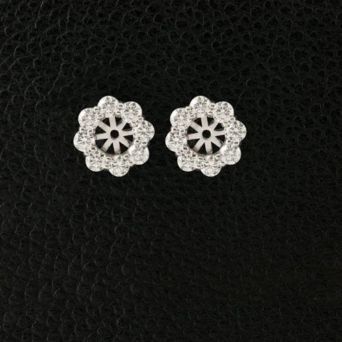 vintage clip-on earrings for women -Diamond Earring Jackets