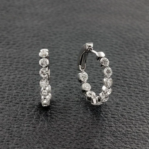 custom name hoop earrings -Diamond Hoop Earrings