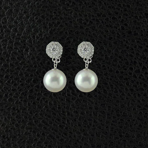 modern geometric earrings for women -Diamond & Pearl Convertible Earrings