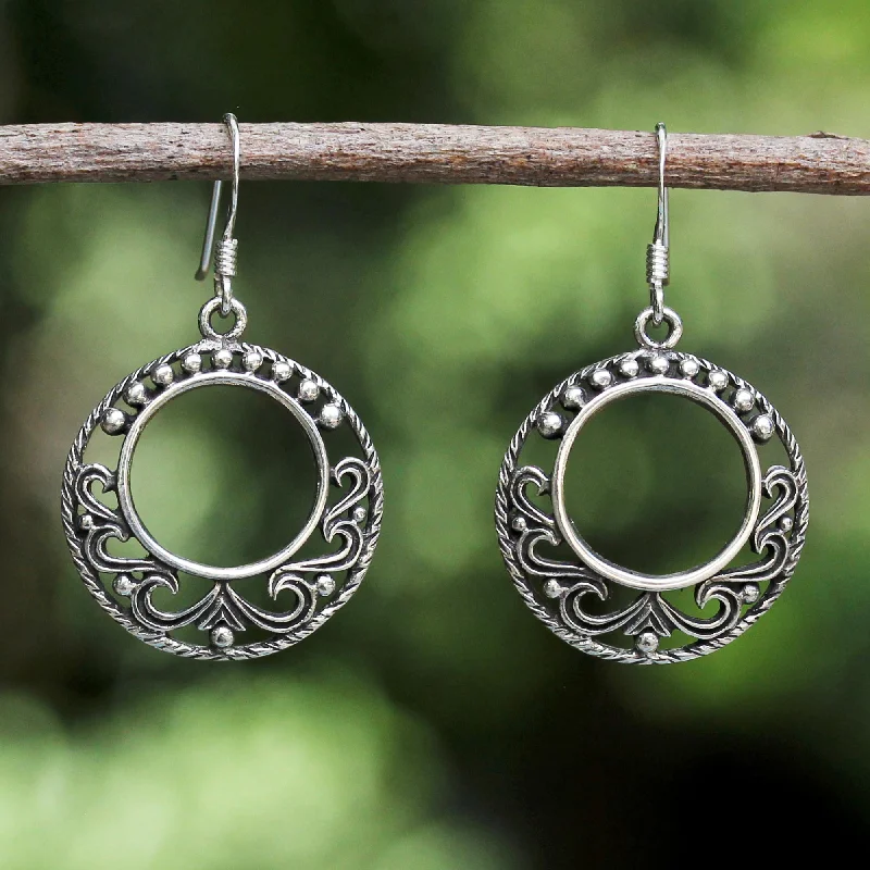 colorful statement earrings for women -Dream Catcher Fair Trade Sterling Silver Dangle Earrings