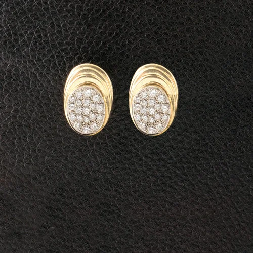 gemstone earrings for women -Gold & Diamond Estate Earrings