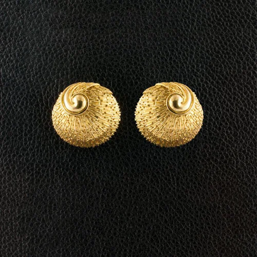 rose gold earrings for women -Gold Shell Estate Earrings