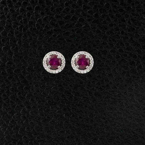 luxury diamond earrings for special occasions -Ruby & Diamond Earrings