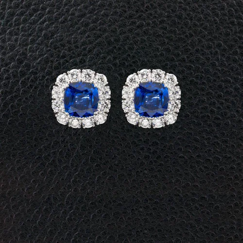 celestial moon earrings for women -Sapphire & Diamond Earrings