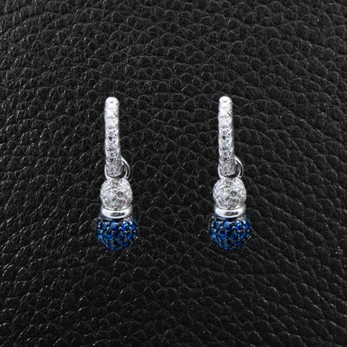 personalized initial earrings for women -Sapphire & Diamond Earrings