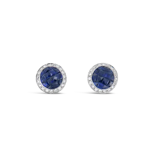 diamond hoop earrings for women -Sapphire & Diamond Earrings