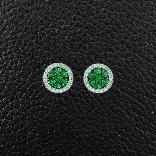 dainty stud earrings for everyday wear -Tsavorite & Diamond Earrings