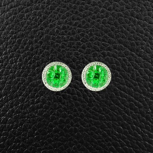 sapphire drop earrings for women -Tsavorite & Diamond Earrings