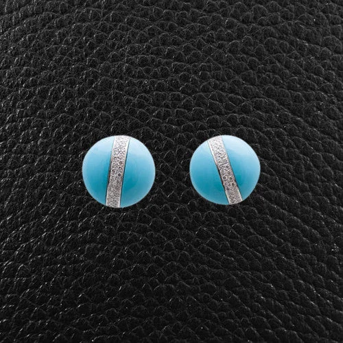 hoop earrings set for layering -Turquoise & Diamond Earrings