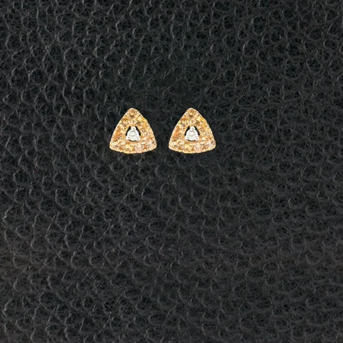 mismatched earrings for trendy style -Yellow Sapphire & Diamond Triangle Earrings